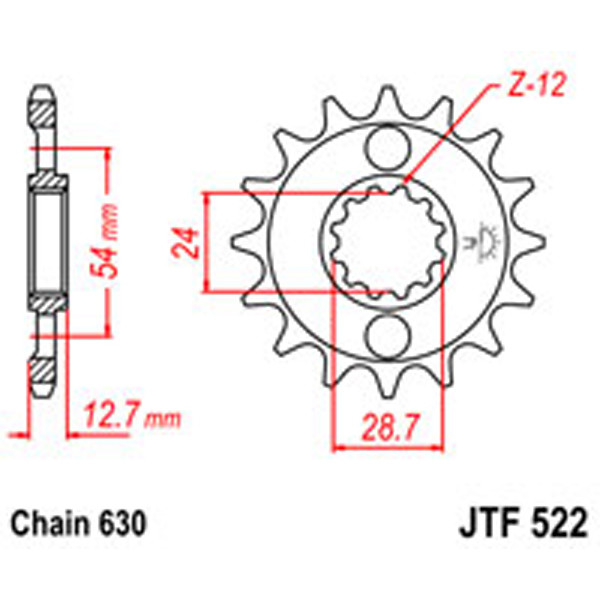JT JT Gear Box Sprockets G/B 522-15T KAW